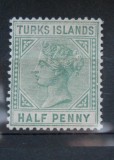 CV2 INSULELE TURKS,REGINA VICTORIA,COLONII BRITANICE ,NESTAMPILAT