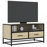 VidaXL Dulap TV, stejar sonoma, 80x34,5x40 cm, lemn prelucrat și metal