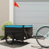 Remorca pentru biciclete, negru si albastru, 45 kg, fier GartenMobel Dekor, vidaXL