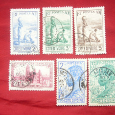 Serie mica Coasta de Fildes colonie franceza 1936 Motive locale ,6 val. stamp.