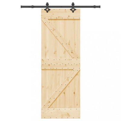 vidaXL Ușă glisantă cu set de feronerie 70x210 cm, lemn masiv de pin 3332628 foto