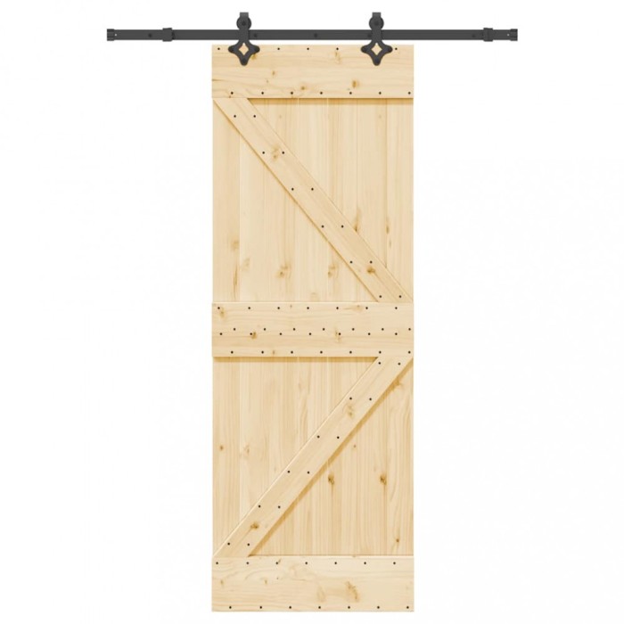 vidaXL Ușă glisantă cu set de feronerie 70x210 cm, lemn masiv de pin 3332628