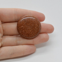 Cabochon goldstone maro 32x32x5mm c110