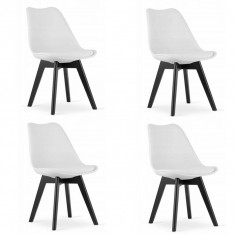Set 4 scaune bucatarie/living, Artool, Mark, PP, lemn, alb si negru, 49x55.5x82.5 cm