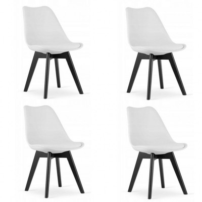 Set 4 scaune bucatarie/living, Artool, Mark, PP, lemn, alb si negru, 49x55.5x82.5 cm foto