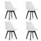 Set 4 scaune bucatarie/living, Artool, Mark, PP, lemn, alb si negru, 49x55.5x82.5 cm