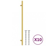 Manere de dulap, 10 buc., auriu, 320 mm, otel inoxidabil
