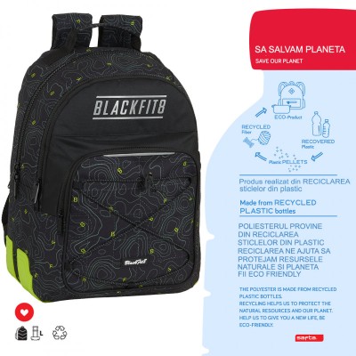Rucsac scoala dublu BlackFit8 Topography foto