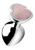 Dildo metalic Heart Quartz L Rose