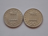 Lot 2 monede diferite- 20 drahme Grecia-1976,1988, Europa