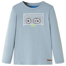 Tricou copii m&acirc;neci lungi,, albastru deschis, 92