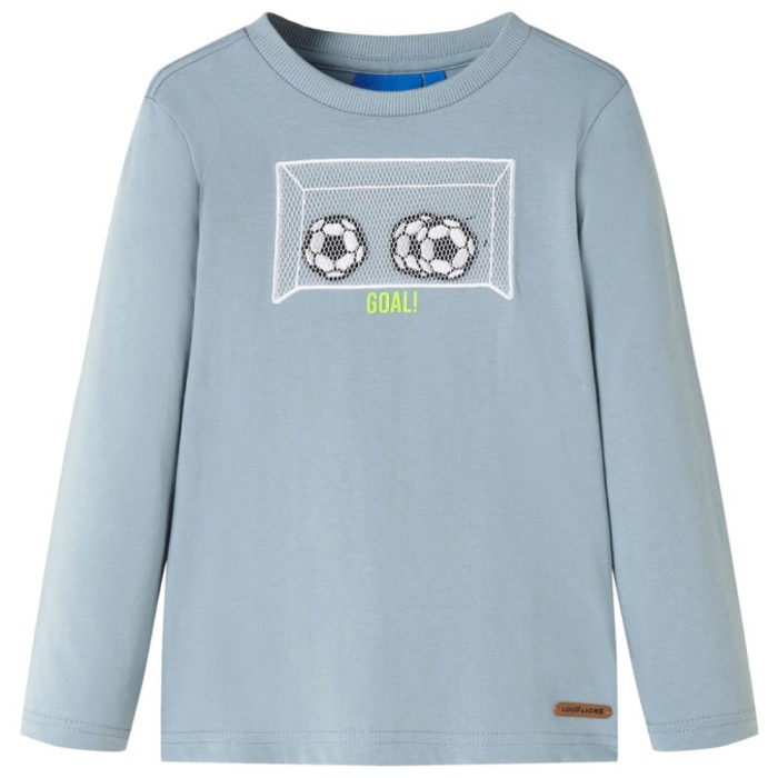 Tricou copii m&acirc;neci lungi,, albastru deschis, 92