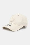 New Era șapcă de baseball din bumbac culoarea bej, cu imprimeu, 60471476