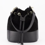 Cumpara ieftin Geanta neagra tip sac din piele naturala 1313 M9