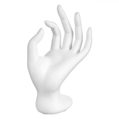 Suport Organizator Bijuterii, Model M&acirc;nă, Polyresin, Alb, 10x6.5x15.5 cm