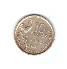 Moneda Franta 10 francs/franci 1950 B, stare foarte buna, curata