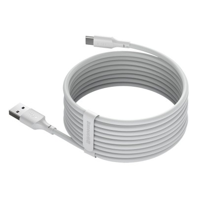 Cablu Date si Incarcare USB la USB Type-C, 1.5 m, 40W, 5A, (Set 2 Bucati), Alb TZCATZJ-02 foto