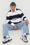 Tommy Jeans hanorac de bumbac barbati, culoarea albastru marin, modelator