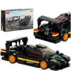 Masina Rastar Pagani Zonda R din blocuri, 387 piese, scara 1:28, Negru, Oem