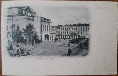 Carte postala, Bucuresti Teatrul National, inceput de secol XX foto