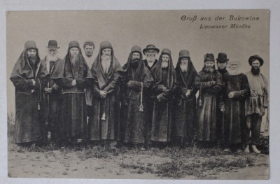 BUCOVINA , GRUP DE CALUGARI LIPOVENI , CARTE POSTALA , 1918 foto