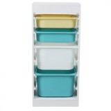 Raft depozitare cu 4 cosuri colorate, U-Grow