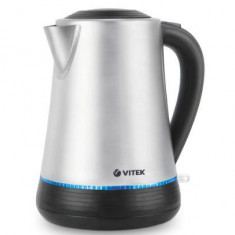 Fierbator de apa Vitek VT-7062, 1.7 L, 2200 W, Protectie impotriva evaporarii (Negru/Argintiu)