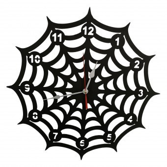 Ceas de perete metalic Krodesign Spider, diametru 50 cm, negru foto