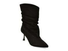 Botine elegante EPICA negre, AC5872, din piele intoarsa