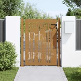 vidaXL Poartă pentru grădină, 105x155 cm, oțel corten, model bambus