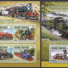 Guinea-Bissau 2016 - LOCOMOTIVE - BL + KB - MNH