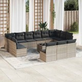 Cumpara ieftin Set mobilier de grădină cu perne,14 piesegri deschis, poliratan