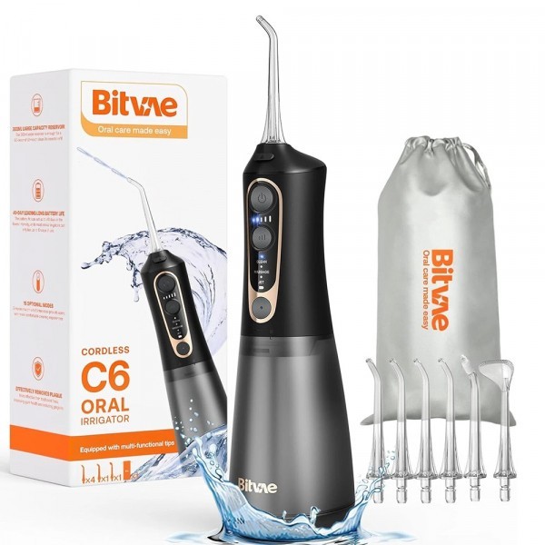 Irigator Bucal Bitvae C6, Negru Auriu