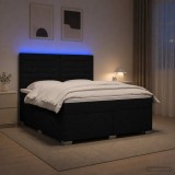 Cumpara ieftin Pat boxspring cu saltea Negru 160 x 200 cm Tesatura