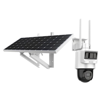 Camera PT IP, 4MP, 4G, 2.8mm, IR 30m, Audio, PIR+Radar, Panou solar, Acumulator - Hikvision DS-2DE2C400IWG-K-4G-C09S20-2.8mm SafetyGuard Surveillance foto