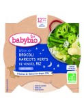 Meniu brocoli, fasole verde si orez Bio, 230g, BabyBio