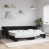 VidaXL Pat de zi cu extensie, negru, 90x190 cm, catifea
