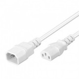 Cablu prelungitor alimentare pentru PC C13 - C14 2m Alb, KPS2W, Oem
