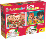 Puzzle de podea 2 in 1 Cocomelon Lisciani, Incepe ziua cu un cantec, Maxi, 2 x 24 piese