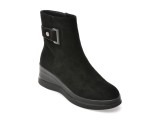Ghete IMAGE negre, H612, din piele intoarsa