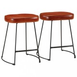 Cumpara ieftin Scaune de bar, 2 buc., maro &icirc;nchis, 40x29,5x53 cm