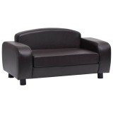 Cumpara ieftin Canapea pentru caini, maro, 80 x 50 x 40 cm, piele ecologica