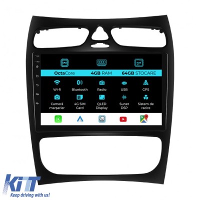 Navigatie Dedicata Mercedes C-Class W203 CLK W209 (2000 - 2005), 9Inch, 4Gb Ram, 64Gb Stocare, Carplay Performance AutoTuning foto
