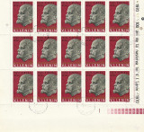 100 DE ANI DE LA NASTEREA LUI V.I. LENIN ( LP 725 ) 1970 OBLITERATA BLOC DE 15, Stampilat