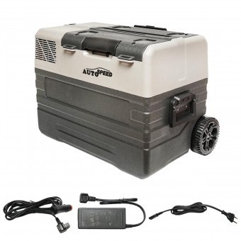 Frigider auto cu compresor si roti tip troler 42L 12-24-220V 60W foto