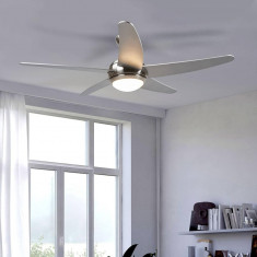 Lustra Ventilator de tavan Lindby cu iluminare Anneka Modern în argint din lemn