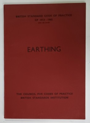 EARTHING , BRITISH STANDARD CODE OF PRACTICE CP 1013 : 1965 foto