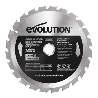 Disc pentru fierastrau circular, taiere lemn Evolution GW185TCT-24, O185 x 20 mm, 24 dinti foto