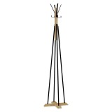 Cumpara ieftin Cuier haine tip pom Myra culoarea neagra culoare lemn naturala D40x160cm