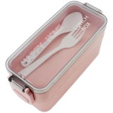 Cutie pentru pranz, 750 ml, tacamuri, 2 compartimente, roz